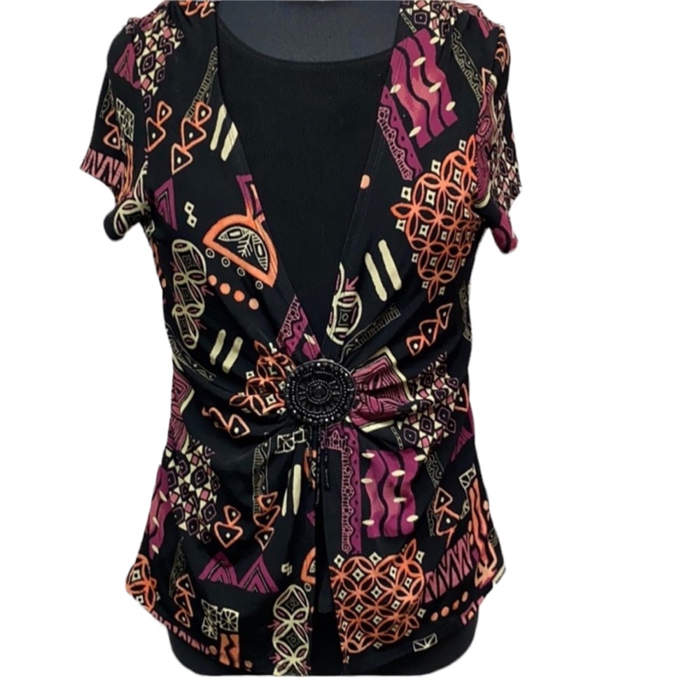 Choices Beaded Medallion Blouse
